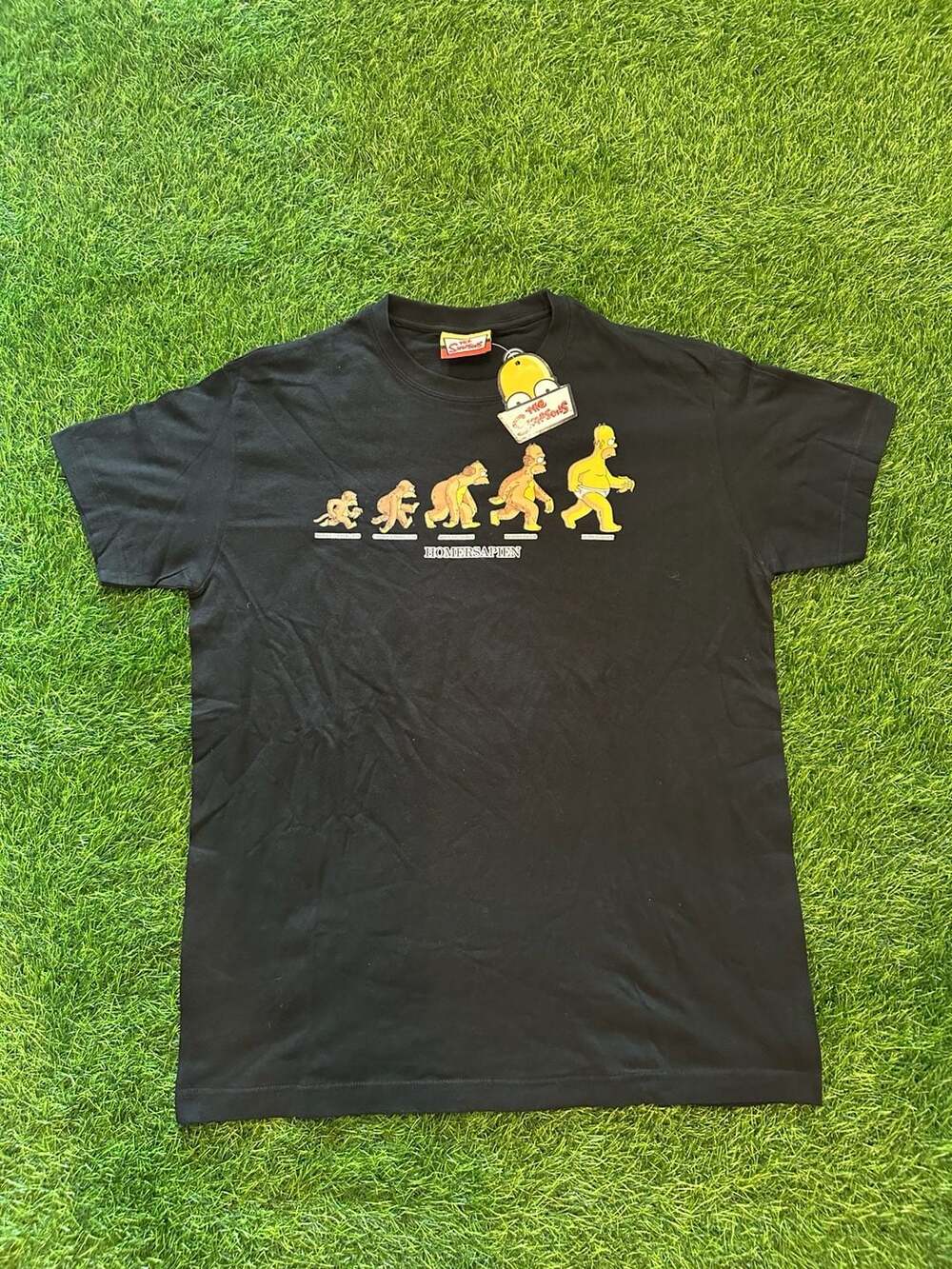 The Simpsons Homersapien Evolution Black T-Shirt size